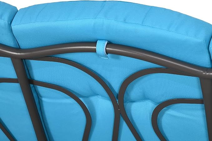 Outsunny 3-Seat Patio Swing Chair, Outdoor Porch Swing Glider with Adjustable Canopy, Removable Cushion - Photo 9