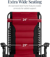 Best Choice Products Oversized Padded Zero Gravity Chair, Folding Outdoor Patio Recliner - Photo 4