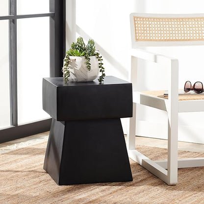 Safavieh Outdoor Zen Black Mushroom Modern Concrete Accent Table