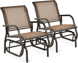 Giantex Swing Glider Chair W/Study Metal Frame Comfortable Patio Chair Love-Seat for Garden, Porch, Backyard, Poolside - Photo 1