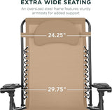 Best Choice Products Oversized Zero Gravity Chair, Folding Outdoor Patio Lounge Recliner w/Cup Holder Accessory Tray - Photo 3