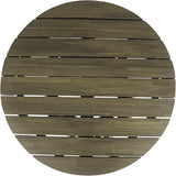 Merax Patio Outdoor Acacia Wood Round Coffee Table for Backyard, Lawn, Balcony, Grey Finish - Photo 4