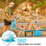 #WEJOY 4 in 1 Tanning Chair with Face Hole & Canopy & Side Table - Photo 4