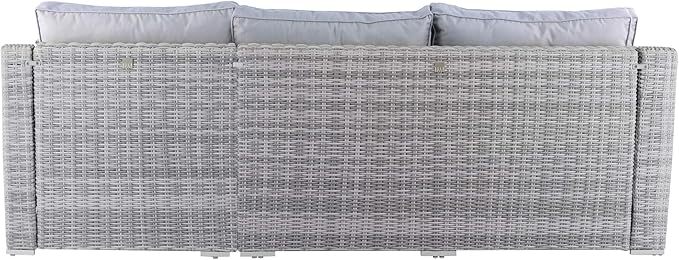 Elle Decor Vallauris Patio Outdoor Furniture Collection, Premium All Weather Wicker, Storage Sectional, Gray - Photo 7