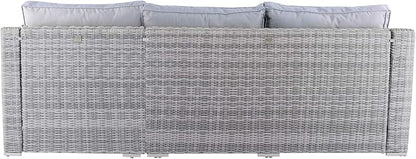 Elle Decor Vallauris Patio Outdoor Furniture Collection, Premium All Weather Wicker, Storage Sectional, Gray