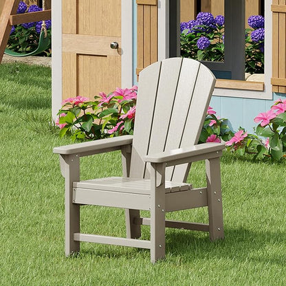 Costaelm Kids Lawn Chair, Toddler Outdoor Chair Kids Patio Furniture and Outdoor Children Picnic Activity Modern Adirondack Chairs for Garden, Patio, Backyard & Beach, Sand