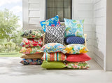 BrylaneHome 16" Square Toss Pillow - Patio & Outdoor - Patio & Outdoor - Water, Stain & Fade Resistant - Geranium - Photo 2