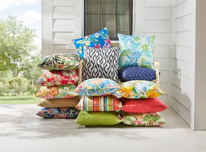 BrylaneHome 16" Square Toss Pillow - Patio & Outdoor - Patio & Outdoor - Water - Photo 2