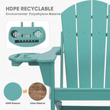 FOOWIN Folding Adirondack Chair, HDPE Adirondack Chairs with Cup Holder - Photo 5