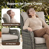 Belord Outdoor Swivel Chairs Set of 2, Patio Wicker Rocker Chairs, All Weather Patio Conversation Furniture Set - Photo 4