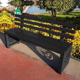 Outdoor Metal Garden Bench, Outdoor Benches Weatherproof with Backrest, Patio Bench for Outside Park, Picnic, Yard - Photo 1