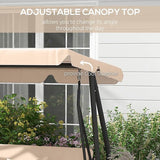 Outsunny 3-Seat Outdoor Patio Swing Chair, Converting Flatbed, Outdoor Swing Glider with Adjustable Canopy - Photo 4