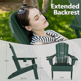 Plawdlik Folding Adirondack Chair Set of 6 with Cup Holder，Wooden Textured ，Heavy All-Weather HDPE Comfortable Set - Photo 2