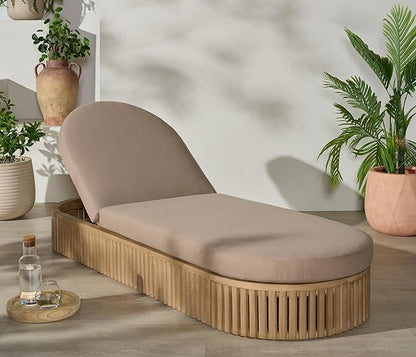 SAFAVIEH Couture Outdoor Patio Furniture Collection - Arielle Solid Wood Sun Lounger, Adjustable Reclining Chaise Lounge Chair, Fully Assembled (CPT5002)