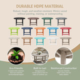 WestinTrends Malibu Low Outdoor HDPE Round Patio Coffee Table, Weathered Wood - Photo 6