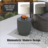 LeisureMod Modern Side Table Round Fiberstone Top Accent End Table for Home, Outdoor Patio, Living Room Sofa - Photo 6