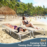 DoCred 3 in 1 Sun Tanning Chair Oversized with Face Arm Hole, Heavy Duty Folding Chaise Lounge Chairs - Photo 5