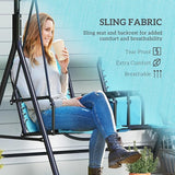 Outsunny 2-Seat Patio Swing Chair, Outdoor Canopy Swing Glider with Pivot Storage Table, Cup Holder, Adjustable Shade - Photo 4
