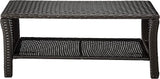 Christopher Knight Home Justin Outdoor Wicker Coffee Table, Brown, Black - Photo 4