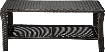 Christopher Knight Home Justin Outdoor Wicker Coffee Table, Brown, Black