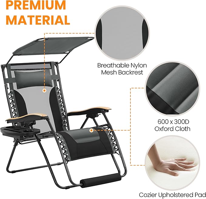 Yaheetech 29in Zero Gravity Chair - Photo 4