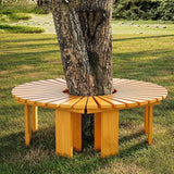 Wooden wrap Around Tree Bench Weatherproof，Semi Circle Garden Bench，Curved Outdoor Bench，for Garden - Photo 1