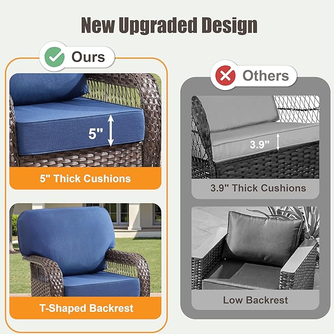 9 Pieces Outdoor Furniture Set - Photo 6