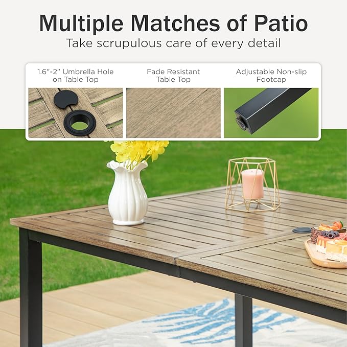 PHI VILLA 64" Rectangle Outdoor Dining Table - Photo 6