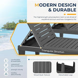 Outdoor Chaise Lounge Chair Set of 2– 5-Position Adjustable Backrest, Waterproof Resin Wicker Sun Lounger for Pool - Photo 4