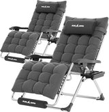 UDPATIO Oversized Zero Gravity Chair Set of 2, 29In XL Patio Reclining Chair with Cushion, Outdoor Folding Recliner - Photo 1