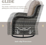 Belord Wicker Outdoor Furniture Patio Furniture Set - 6 Piece Patio Conversation Set with Swivel Rocker Chairs - Photo 5