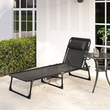 Outsunny Folding Chaise Lounge Chair, Patio Sun Tanning Chair, Outdoor Chaise Lounger with 5-Position Reclining Back - Photo 8