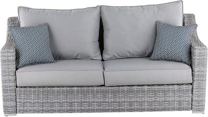 Elle Decor Vallauris Patio Outdoor Furniture Collection, Premium All Weather Wicker, Sofa, Gray