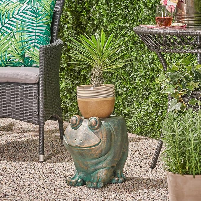 Garden Stool, Plant Stool or Frog Table for Garden, Front Porch, Patio, Outside, Indoor, Lightweight Concrete - Photo 2