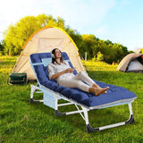 DoCred 3 in 1 Sun Tanning Chair with Face Arm Hole, Heavy Duty Folding Chaise Lounge Chairs - Photo 7