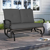 Crownland Outdoor Patio Textilene Glider Chair, Rocking Glider Bench for 2 Person, Porch Loveseat Seating with Cushion - Photo 2