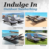 IDZO Katalina Chaise Lounge Set of 2-500lbs Support, UV Wicker, Ergonomic Wave Design, Reclining Backrest - Photo 6
