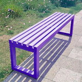 Outdoor Park Bench, Garden Patio Metal Bench 31in-79in, Weatherproof, Load Capacity 880lbs - Photo 1