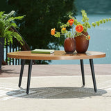 Signature Design by Ashley Horizon Hall Casual Outdoor Coffee Table with 4 Legs, Light Brown & Black - Photo 2