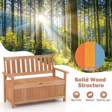 Tangkula 48 Inch Outdoor Wood Storage Bench Deck Box, Wooden Storage Loveseat with 34.2 Gal Inner Space - Photo 8