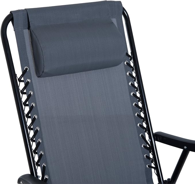 Outsunny 3 Piece Outdoor Rocking Bistro Set, Patio Folding Chair Table Set with Glass Coffee Table for Yard, Patio, Deck - Photo 8