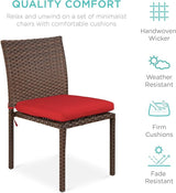Best Choice Products Set of 4 Stackable Outdoor Patio Wicker Chairs w/Cushions, UV-Resistant Finish - Photo 4