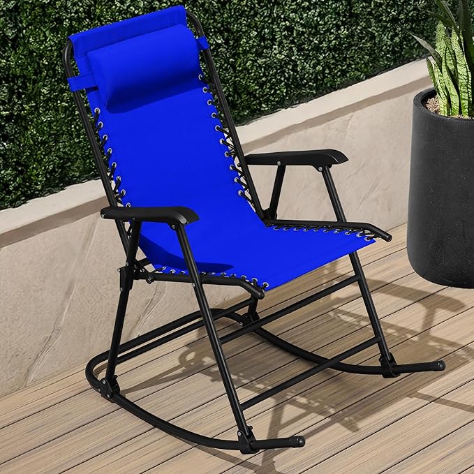 Best Choice Products Outdoor Folding Rocking Chair, Zero Gravity Lounge Chair - Photo 2