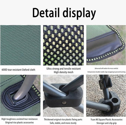Generic Lounge Chair Adjustable Position Folding Camping Cot, Outdoor Lounger Folding Outdoor Recliner Patio Lounge Chair Headrest