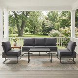 4 Piece Patio Furniture Set, Modern Patio Conversation Set for 5, All Weather Bistro Furniture Set - Photo 3