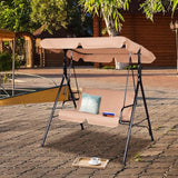 Tangkula 2 Person Porch Swing, Outdoor Swing with Removable Cushions, Solid Steel Structure - Photo 4
