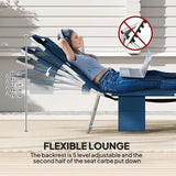 Outsunny Chaise Lounge Chair Outdoor with Face Arm Hole, 5-Position Reclining Face Down Tanning Chair with Carry Strap - Photo 4