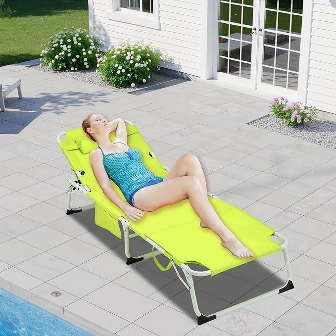 3-in-1 Oversized Sun Tanning Chair with Mat & Face Hole - Photo 2