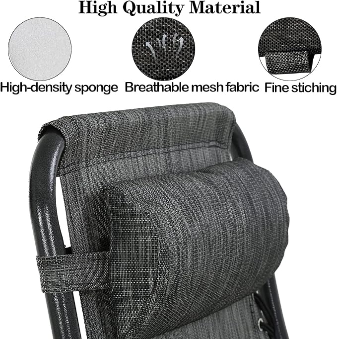 Ostlttyn Zero Gravity Chair Replacement Pillow Headrest with Elastic Band - Photo 2