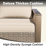 7 Pieces Metal Wicker Patio Furniture Set - 75" Sofa, Four Swivel Chairs and Two Ottomans - Photo 6